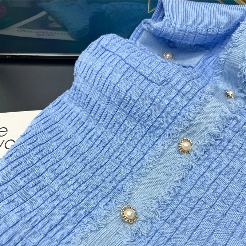 YuooMuoo 2026 Nouvelle Arrivée Femmes Tricoté Longue Robe Élégante Col En V Simple Brein Fendu Pull Robe Bureau Dame Vestidos