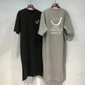 Robe T-shirt à manches courtes pour femmes pour femmes Robe ample de longueur moyenne sur le genou