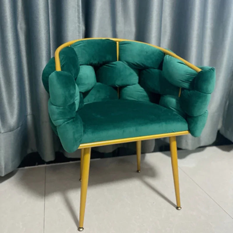 Fauteuils de luxe nordiques design Velours simple Chaise à café relaxante salon INS Pain chaise de maquillage balcon Meubles modernes
