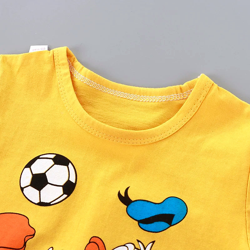 Été Donald Duck Cartoon 2 pièces survêtement garçons décontracté ensemble de vêtements pour enfants T-shirt et short enfants 1-4 ans