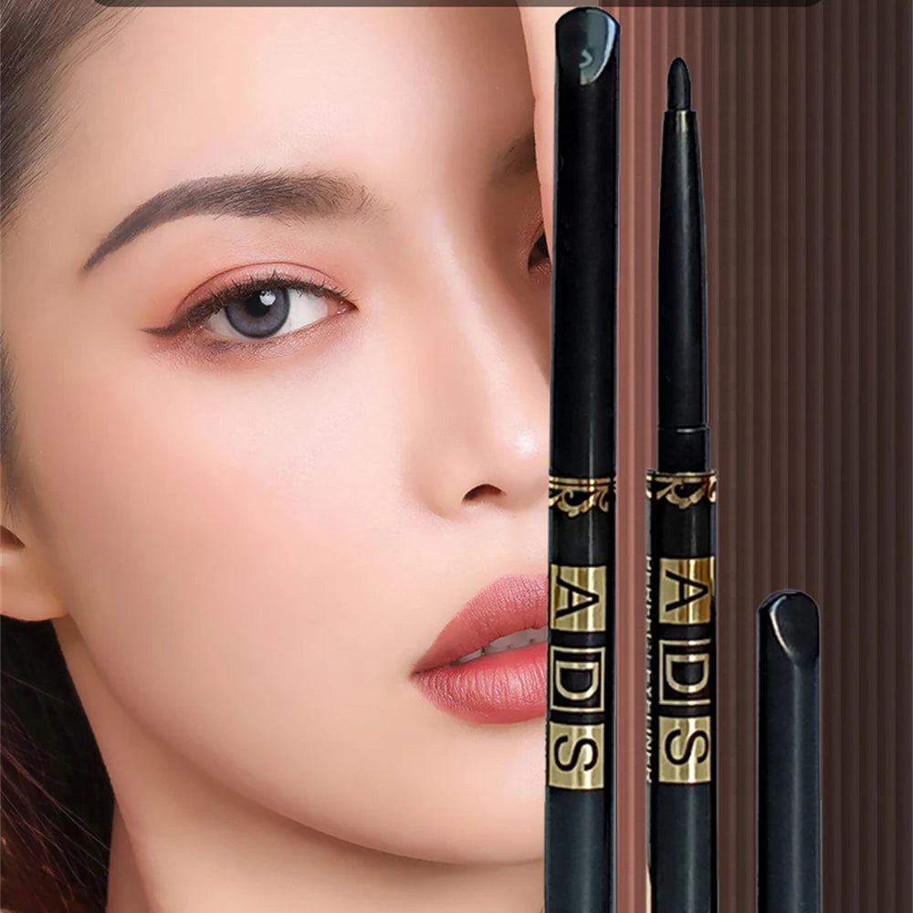 2Pcs Crayons Eyeliner Noir Brun Imperméables - Étanche Aux Taches, Longue Durée Et Adapté Aux Débutants Maquillage Pour Les Yeux Punk Lisse À Haute Pigmentation
