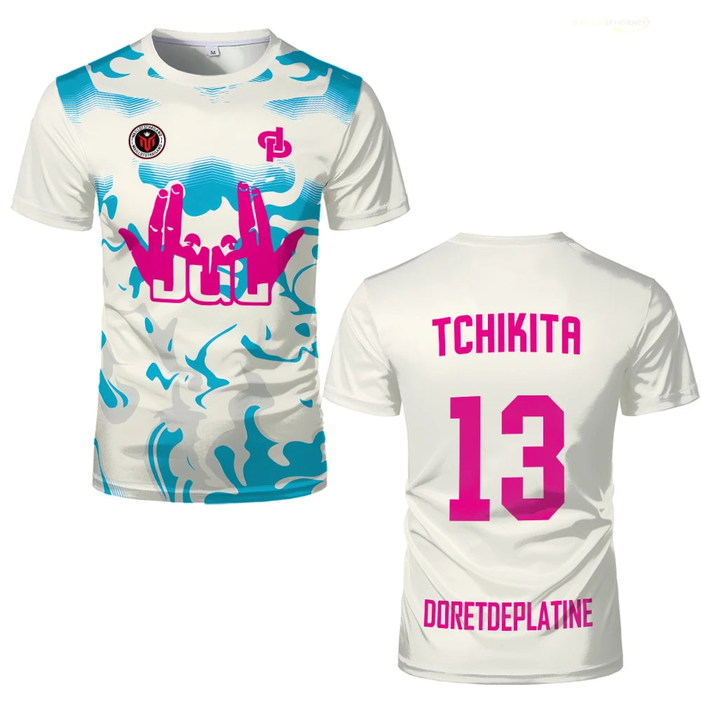 Nouveau maillot d’été JUL Jersey Tchikita Juvenil Respirant Entraînement à séchage rapide Maillot de football Hommes Femmes Mode T-shirt de sport Enfant