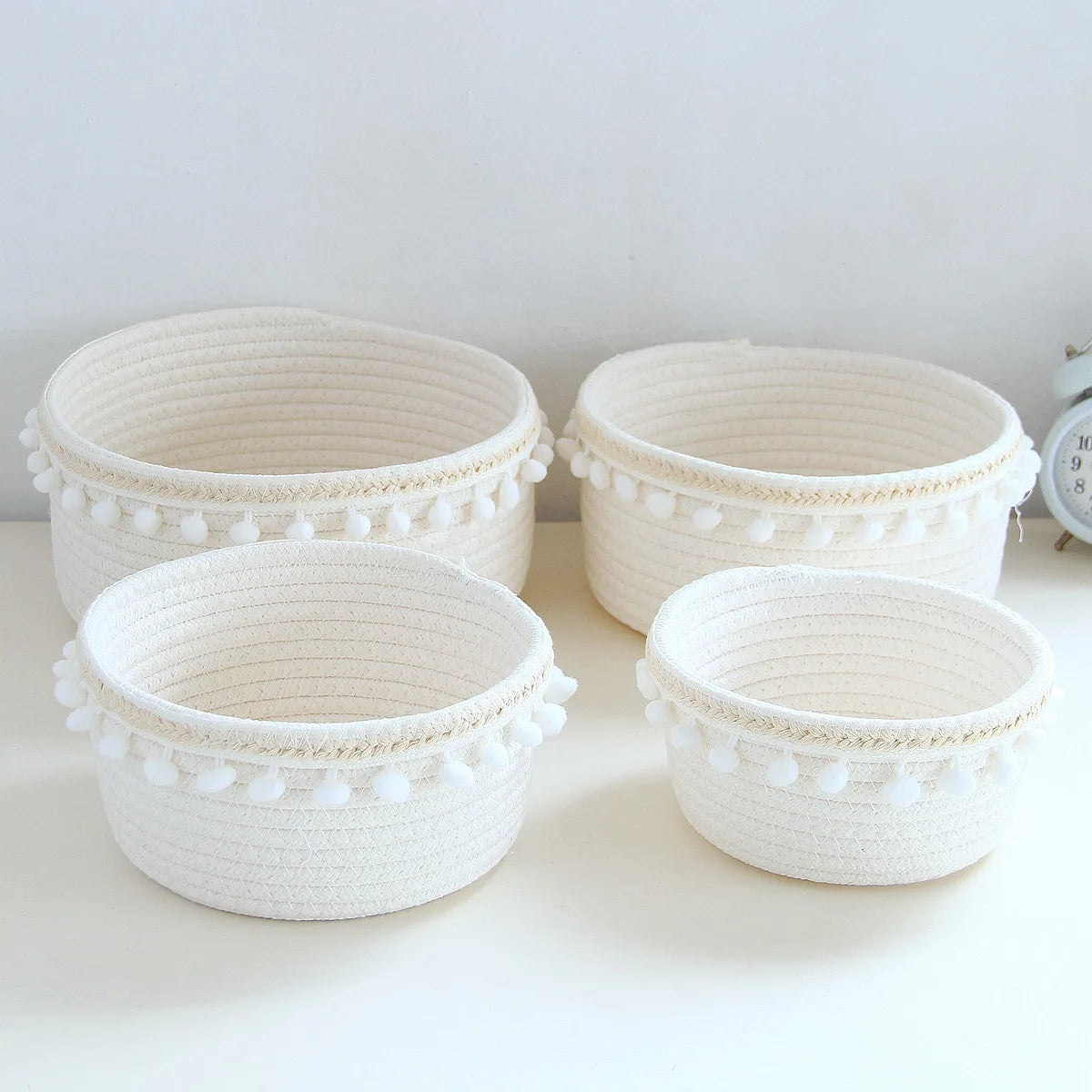 Panier Rangement Tressé Coton – Jouets, Bureau & Maison | L'atelier de Candice