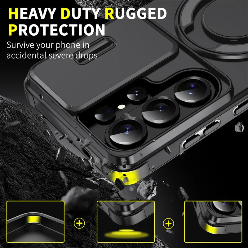 Coque Armor Samsung Galaxy S26 Ultra – Antichoc, Bague 360° & Support Magnétique