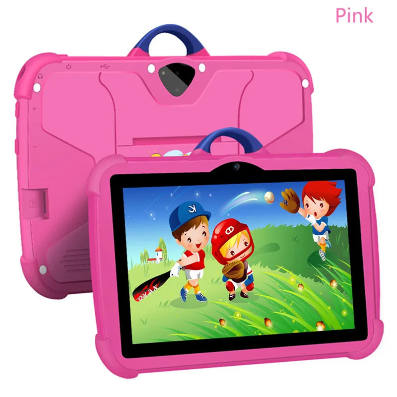 Nouveau motif de dessin animé Tablette pour enfants 7 pouces Quad Core 4 Go de RAM 64 Go ROM Android Apprentissage Éducation Jeux Tablettes Cadeaux pour enfants