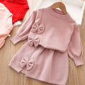 Ensemble de vêtements pour filles Ensemble de 2 pièces à manches longues Sweat-shirt automne/hiver + ensemble jupe Vêtements pour enfants pour le début de l’école