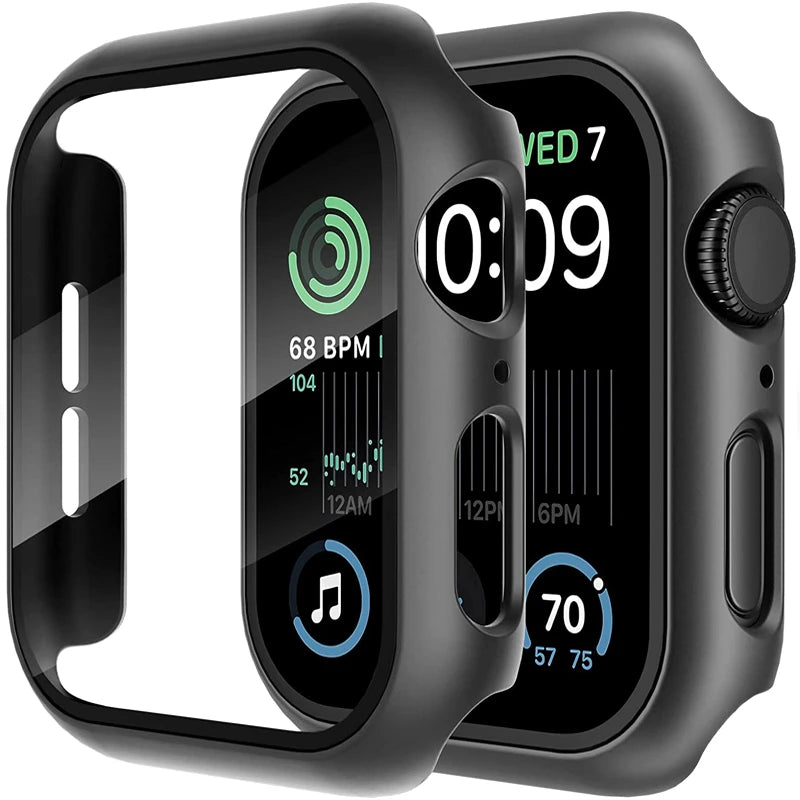 Glass+Cover For Apple Watch case 11 10 9 8 7 6 SE 5 Accessorie Screen Protector Apple iWatch serie 44mm 40mm 41mm 45mm 42mm 46mm