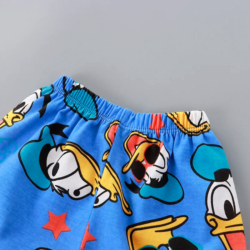 Été Donald Duck Cartoon 2 pièces survêtement garçons décontracté ensemble de vêtements pour enfants T-shirt et short enfants 1-4 ans
