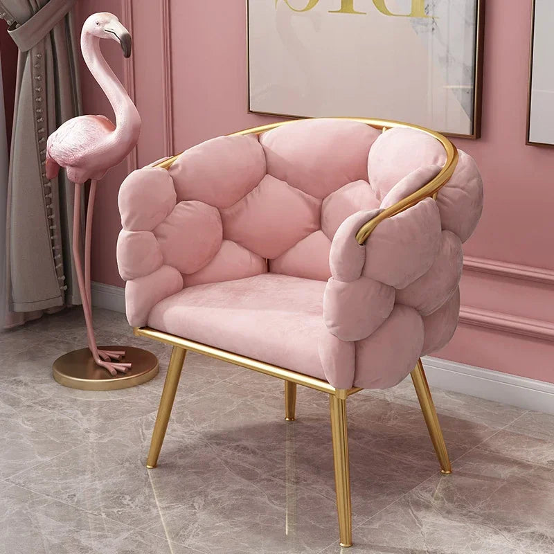 Fauteuils de luxe nordiques design Velours simple Chaise à café relaxante salon INS Pain chaise de maquillage balcon Meubles modernes