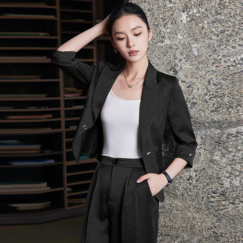 Mode Bureau Dames Blazer et Pantalon Costume Formel Angola Rouge Femmes Veste Pantalon Femmes Affaires Travail Vêtements 2 Pièces Ensemble