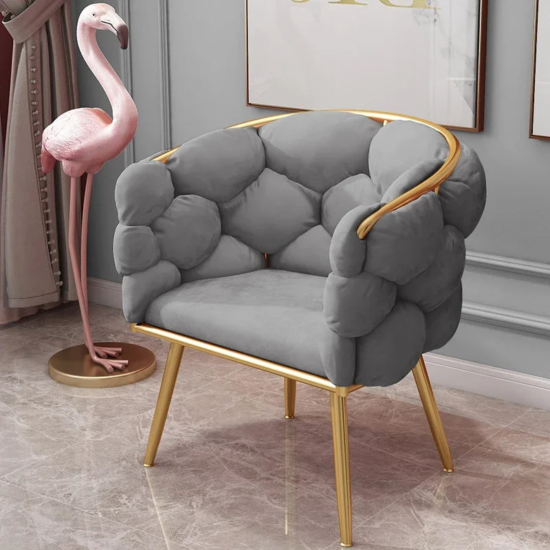 Fauteuils de luxe nordiques design Velours simple Chaise à café relaxante salon INS Pain chaise de maquillage balcon Meubles modernes