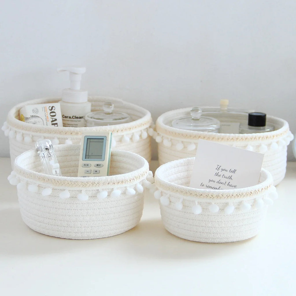 Panier Rangement Tressé Coton – Jouets, Bureau & Maison | L'atelier de Candice