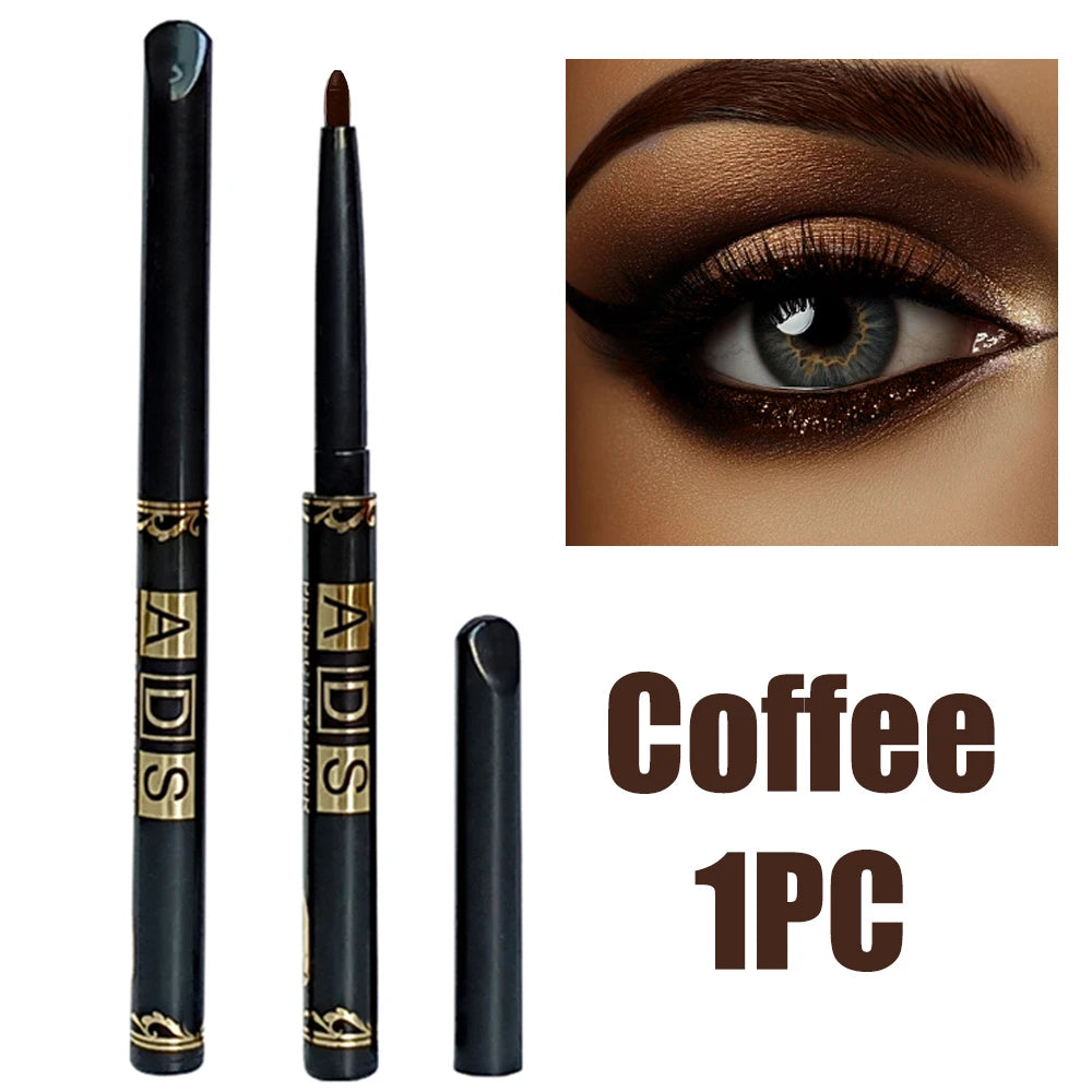 2Pcs Crayons Eyeliner Noir Brun Imperméables - Étanche Aux Taches, Longue Durée Et Adapté Aux Débutants Maquillage Pour Les Yeux Punk Lisse À Haute Pigmentation