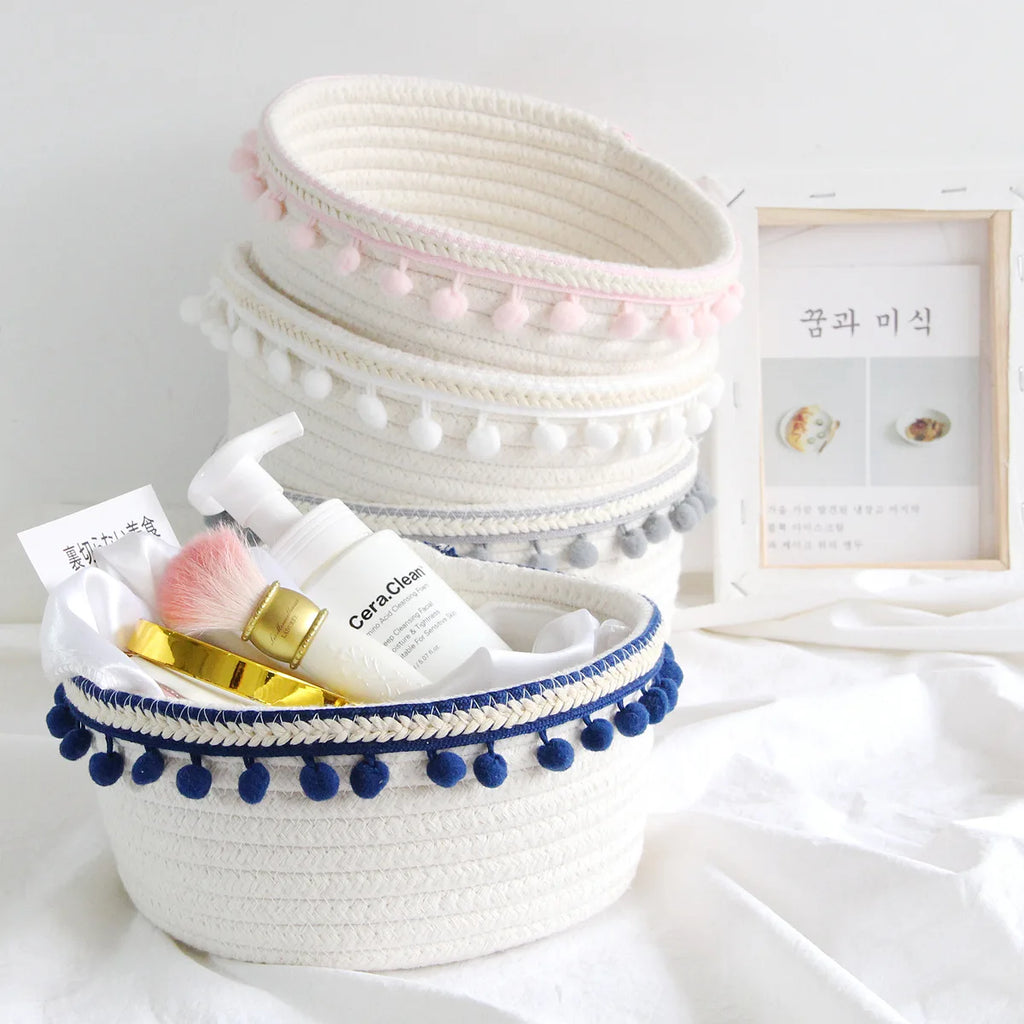 Panier Rangement Tressé Coton – Jouets, Bureau & Maison | L'atelier de Candice