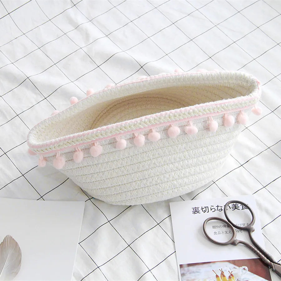 Panier Rangement Tressé Coton – Jouets, Bureau & Maison | L'atelier de Candice