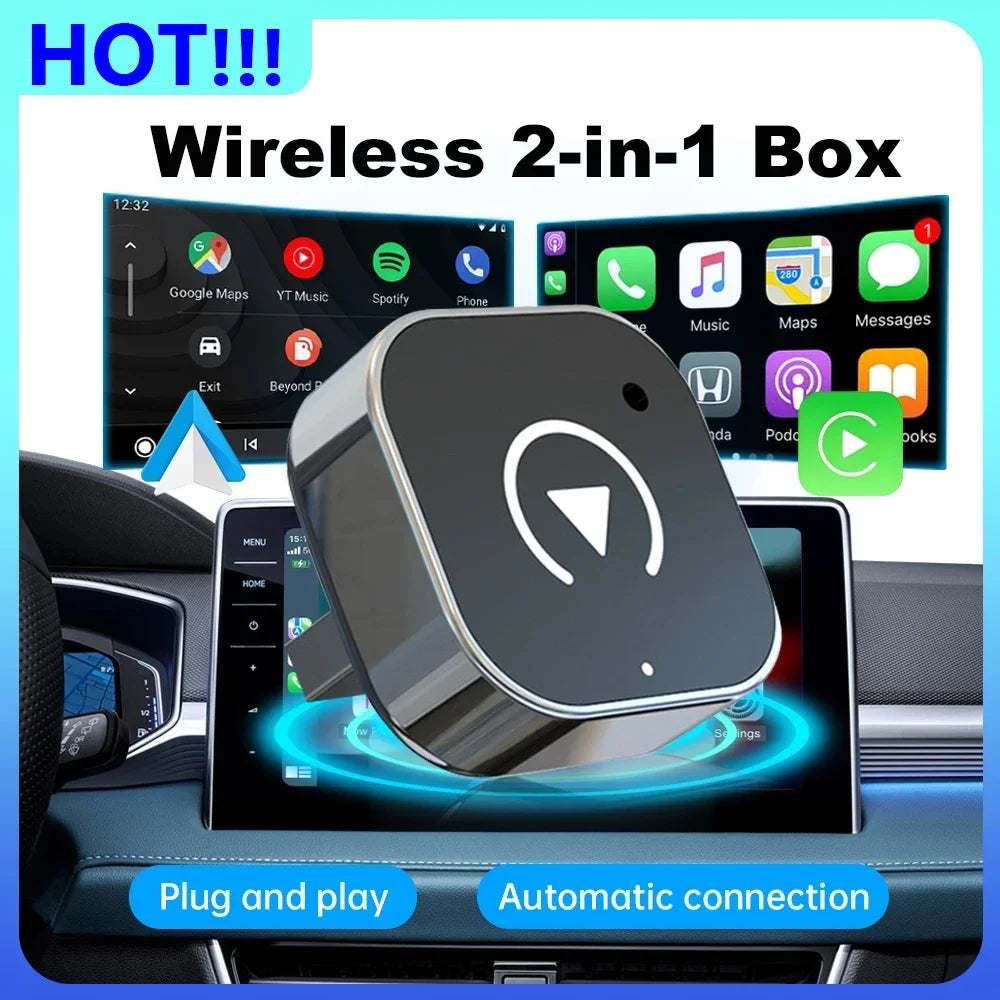 New Wireless CarPlay Android Auto Adapter USB Dongle Smart Mini Box Plug And Play Universal For VW Toyota Nissan Honda Ford Ben