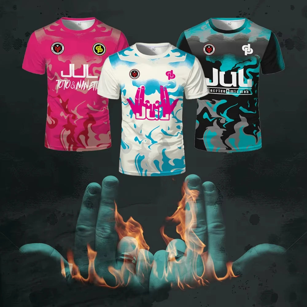 Nouveau maillot d’été JUL Jersey Tchikita Juvenil Respirant Entraînement à séchage rapide Maillot de football Hommes Femmes Mode T-shirt de sport Enfant
