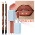 2Pcs/Set Lipliner + Lip Oil Matte Velvet Lipstick - Long durable Waterproof Lip Combo Set Tutoriel de maquillage Cosmétiques
