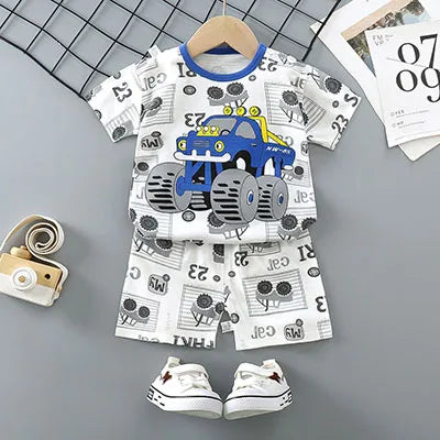 Été Donald Duck Cartoon 2 pièces survêtement garçons décontracté ensemble de vêtements pour enfants T-shirt et short enfants 1-4 ans