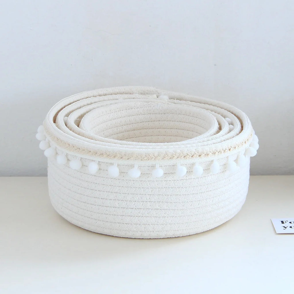 Panier Rangement Tressé Coton – Jouets, Bureau & Maison | L'atelier de Candice