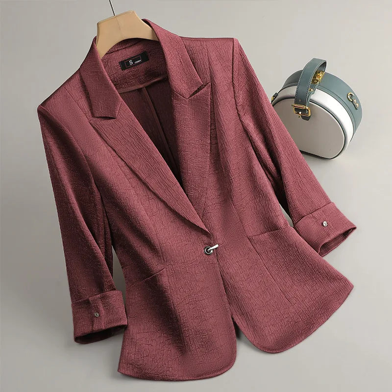 Mode Bureau Dames Blazer et Pantalon Costume Formel Angola Rouge Femmes Veste Pantalon Femmes Affaires Travail Vêtements 2 Pièces Ensemble