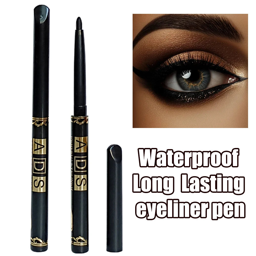 2Pcs Crayons Eyeliner Noir Brun Imperméables - Étanche Aux Taches, Longue Durée Et Adapté Aux Débutants Maquillage Pour Les Yeux Punk Lisse À Haute Pigmentation
