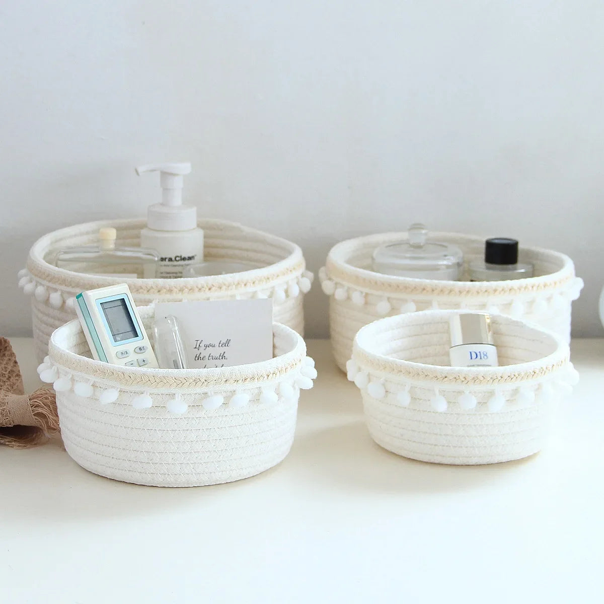 Panier Rangement Tressé Coton – Jouets, Bureau & Maison | L'atelier de Candice