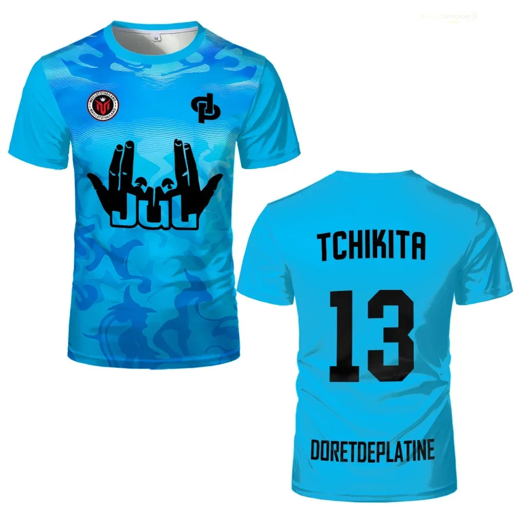 Nouveau maillot d’été JUL Jersey Tchikita Juvenil Respirant Entraînement à séchage rapide Maillot de football Hommes Femmes Mode T-shirt de sport Enfant