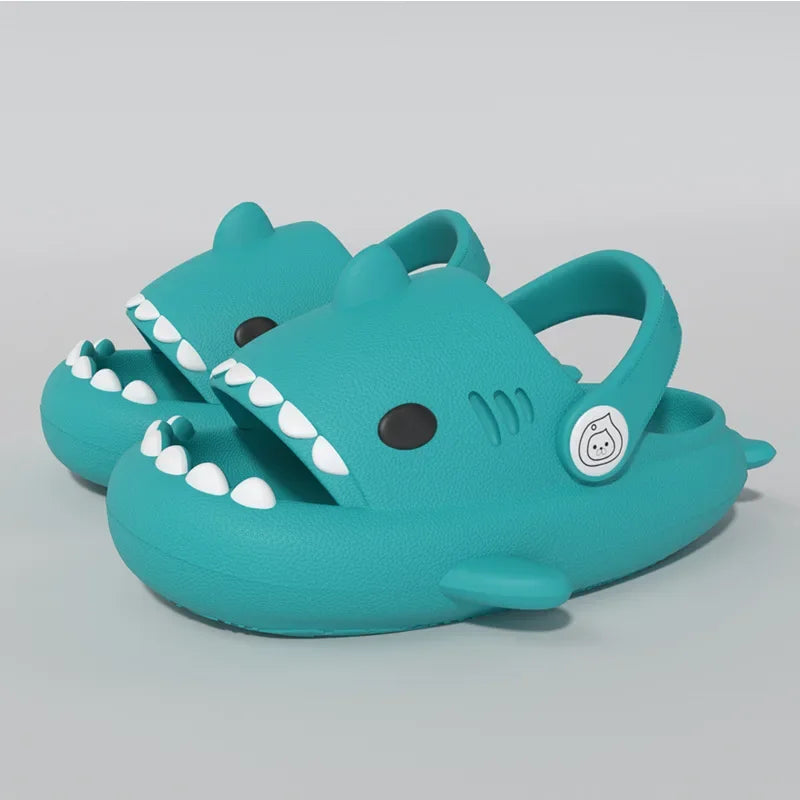 Summer 3D Shark Slides 2026 Kids EVA Soft Sole Non-Slip Cartoon Beach Slippers for Boys Girls Indoor Outdoor Pool Shoes