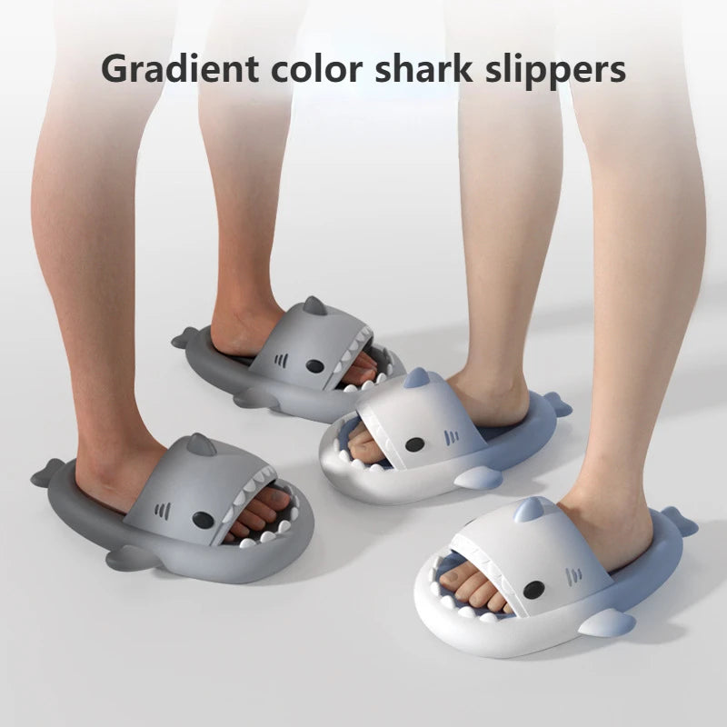 Luminous Christmas Shark Slippers Men Pirate Milk Cow Soft Sandals Adult Bathroom Non-slip Flip Flops Couple Outdoor EVA Shoes
