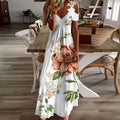 Robe à bretelles sans manches en dentelle blanche imprimée pour femmes, robe longue décontractée à la mode d’été