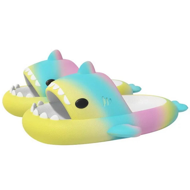 Luminous Christmas Shark Slippers Men Pirate Milk Cow Soft Sandals Adult Bathroom Non-slip Flip Flops Couple Outdoor EVA Shoes