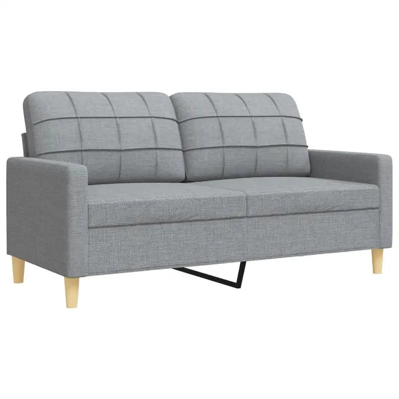 vidaXL Sofa Set Light Grey Fabric 3 Pieces Living Room Furniture Modern Comfortable Upholstered Couch with Footstool Home Decor