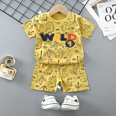 Été Donald Duck Cartoon 2 pièces survêtement garçons décontracté ensemble de vêtements pour enfants T-shirt et short enfants 1-4 ans