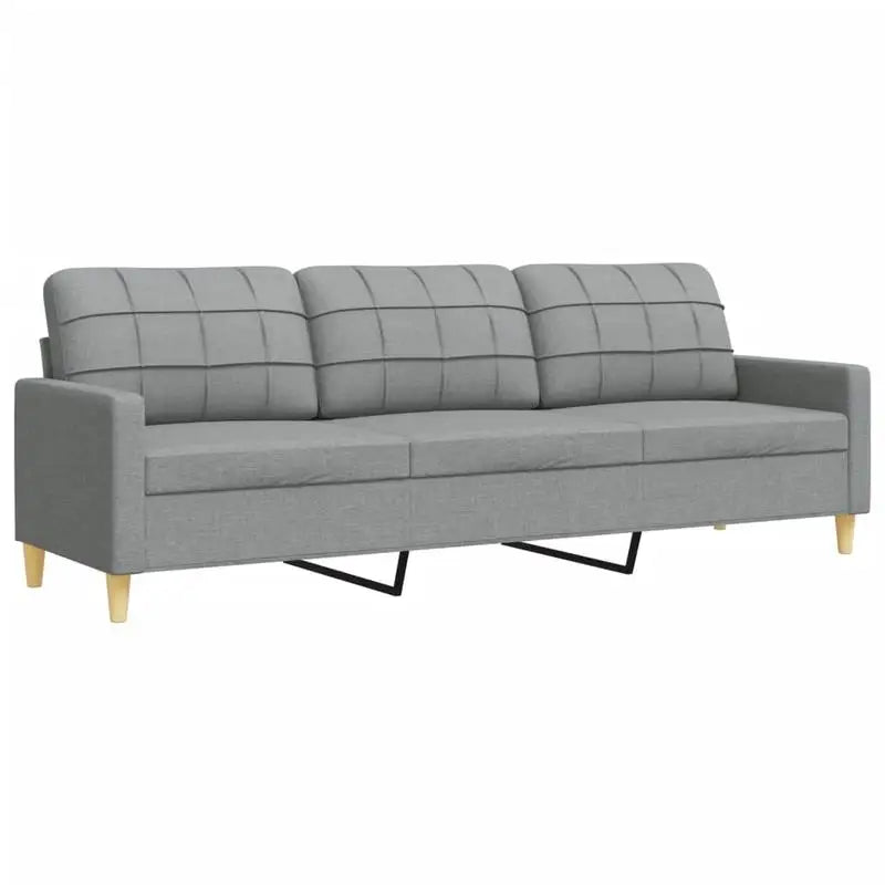 vidaXL Sofa Set Light Grey Fabric 3 Pieces Living Room Furniture Modern Comfortable Upholstered Couch with Footstool Home Decor