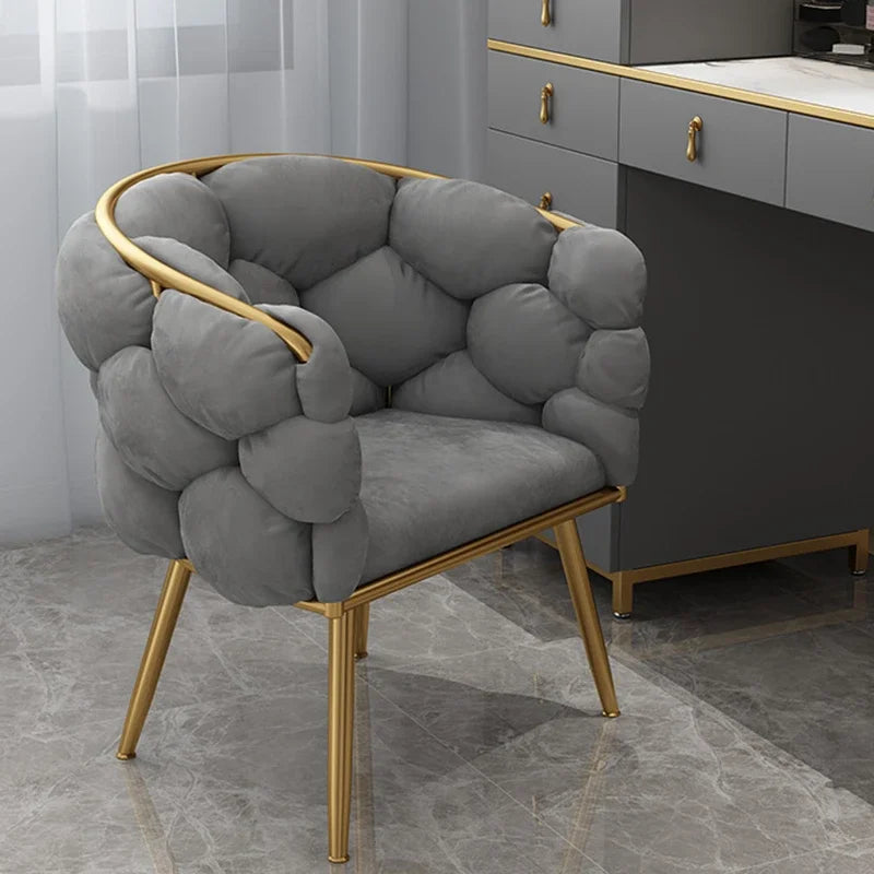 Fauteuils de luxe nordiques design Velours simple Chaise à café relaxante salon INS Pain chaise de maquillage balcon Meubles modernes