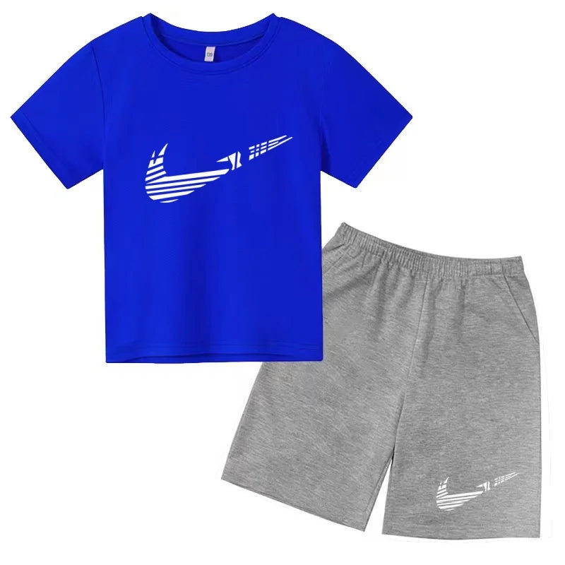 Vêtements pour enfants T-shirt Mode Manches courtes + Shorts Été Garçon Fille Tout-petit 3-12 ans Casual Sports Marque Jogging O-collar Set