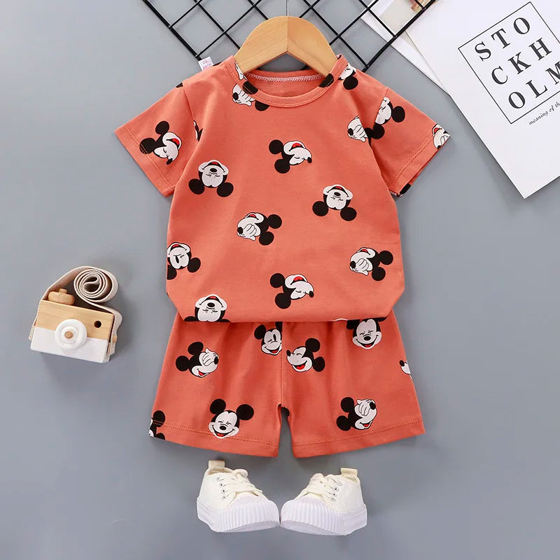 Été Donald Duck Cartoon 2 pièces survêtement garçons décontracté ensemble de vêtements pour enfants T-shirt et short enfants 1-4 ans