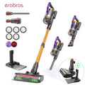 Erabros EV7 550W Moteur Aspirateur sans fil 70KPa Aspiration 70Min Temps d’exécution Base de stockage Base de stockage Stick Aspirateur avec conception aromatique