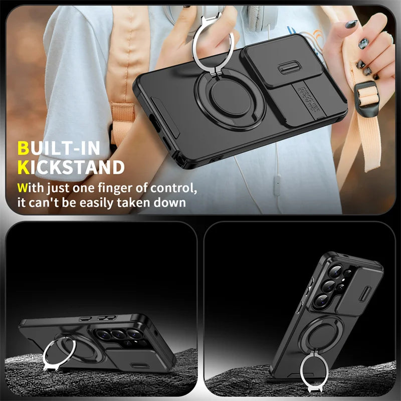 Coque Armor Samsung Galaxy S26 Ultra – Antichoc, Bague 360° & Support Magnétique