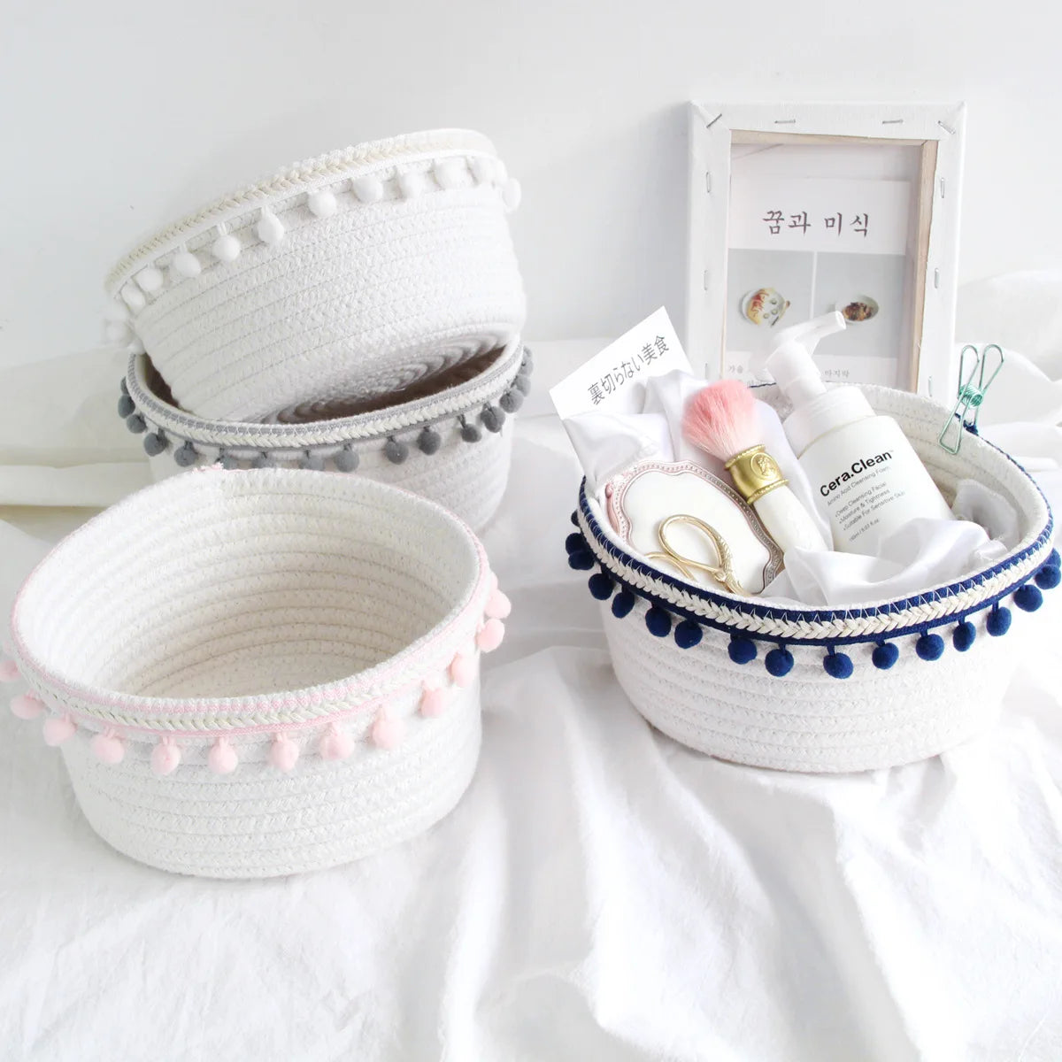 Panier Rangement Tressé Coton – Jouets, Bureau & Maison | L'atelier de Candice