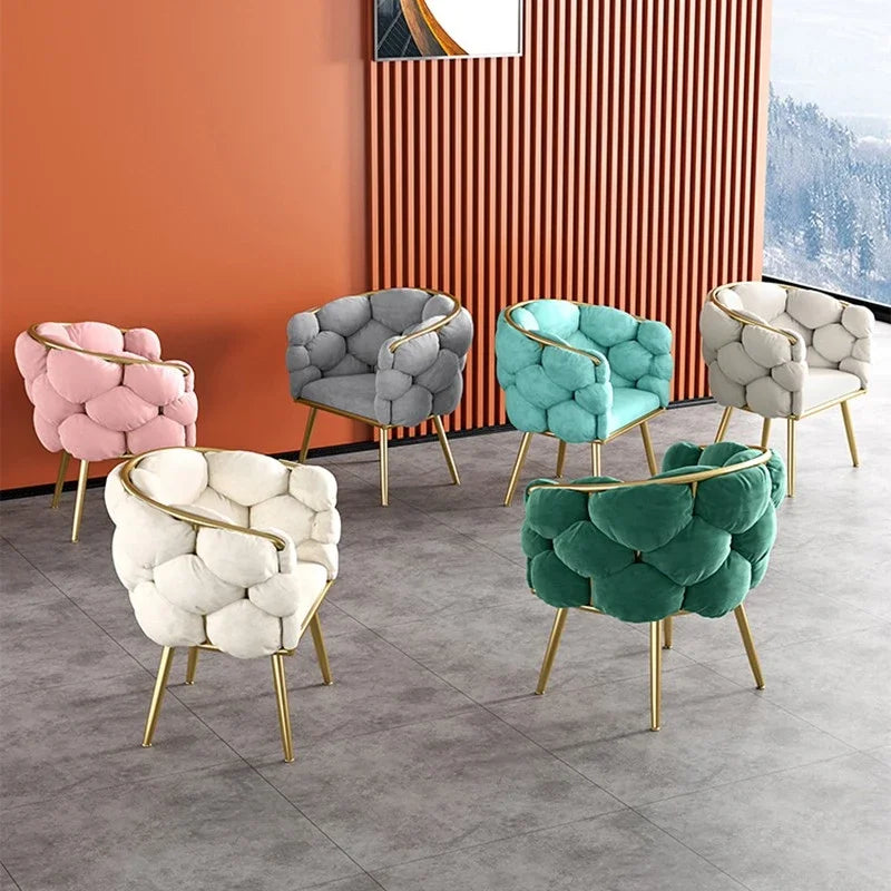Fauteuils de luxe nordiques design Velours simple Chaise à café relaxante salon INS Pain chaise de maquillage balcon Meubles modernes