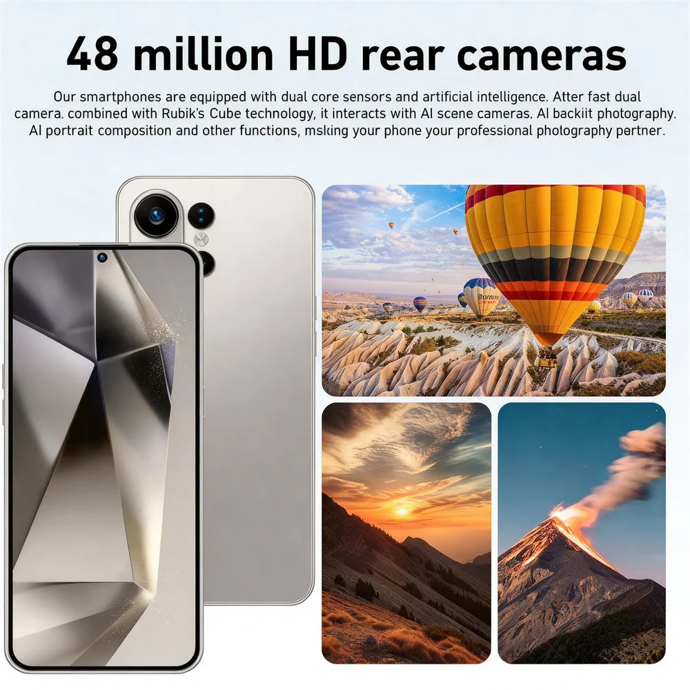 NEW HOT Mobile Phones S26 Ultra Smartphone Android 5G Cell Phone 16GB 1TB 7800mAh Octa Core Face Unlock Dual SIM GSM 7.3 Inch HD Android 15