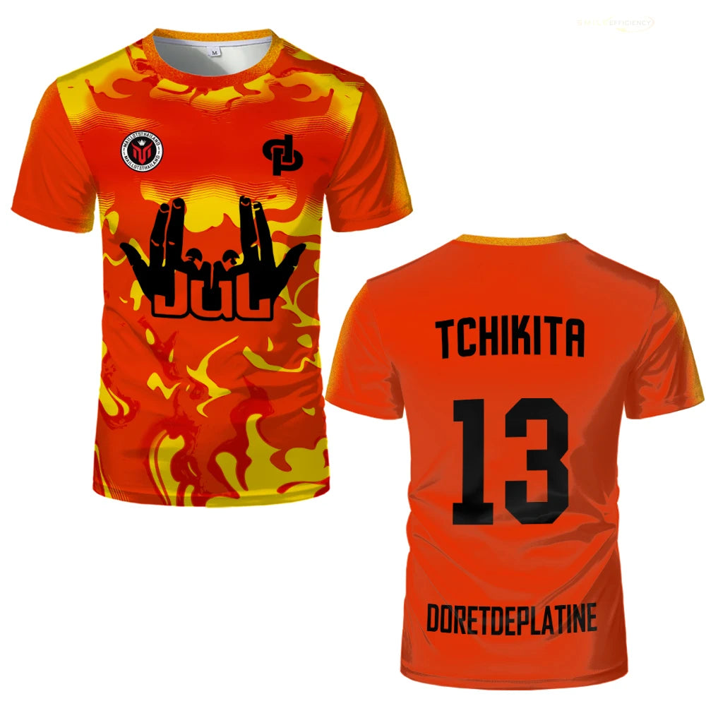 Nouveau maillot d’été JUL Jersey Tchikita Juvenil Respirant Entraînement à séchage rapide Maillot de football Hommes Femmes Mode T-shirt de sport Enfant