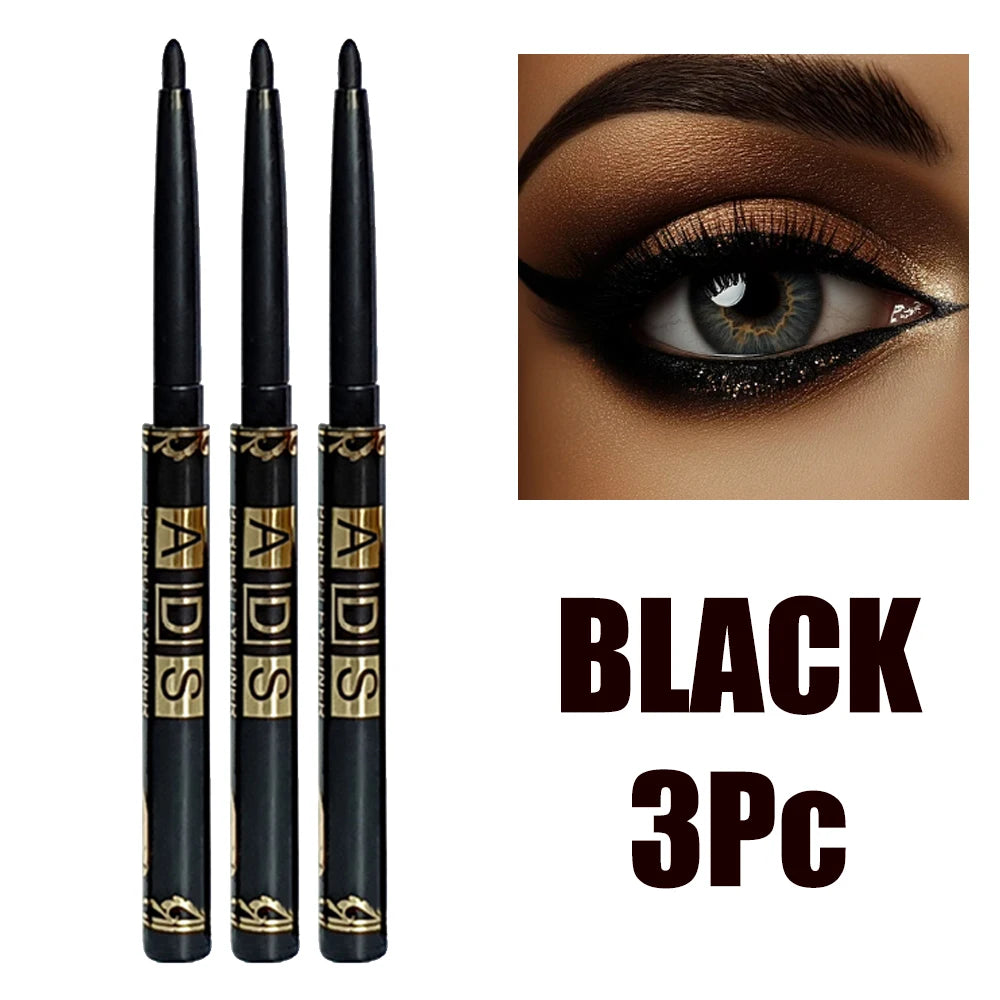 2Pcs Crayons Eyeliner Noir Brun Imperméables - Étanche Aux Taches, Longue Durée Et Adapté Aux Débutants Maquillage Pour Les Yeux Punk Lisse À Haute Pigmentation