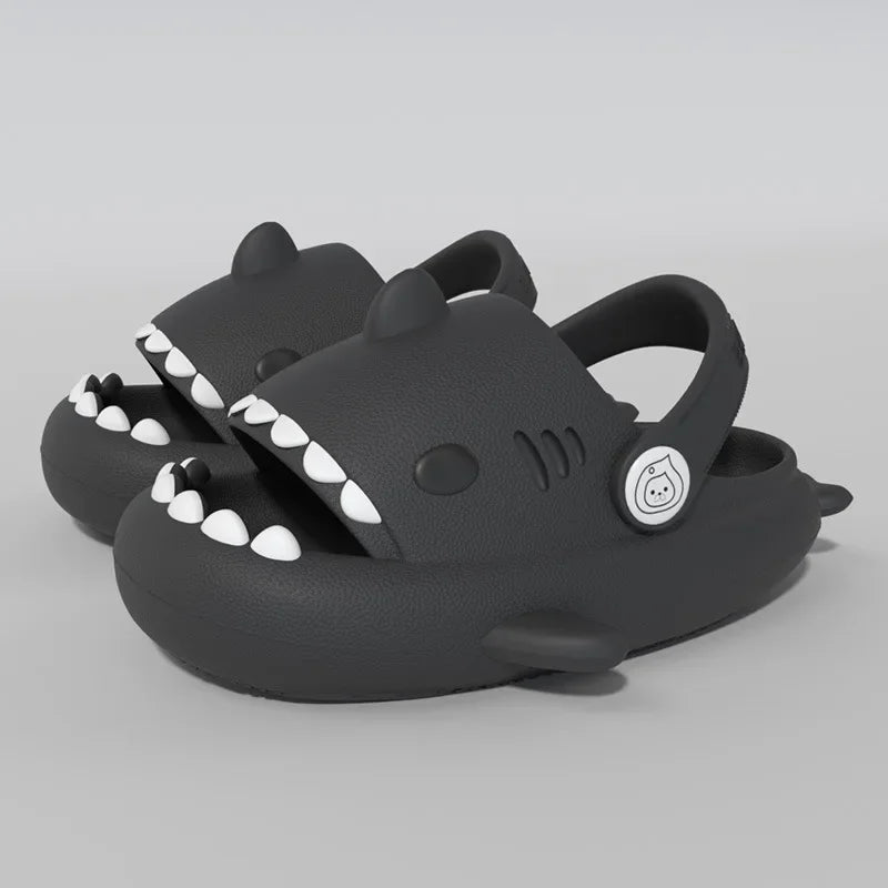 Summer 3D Shark Slides 2026 Kids EVA Soft Sole Non-Slip Cartoon Beach Slippers for Boys Girls Indoor Outdoor Pool Shoes