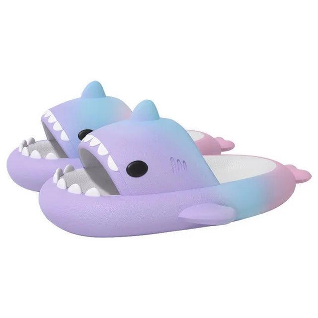 Luminous Christmas Shark Slippers Men Pirate Milk Cow Soft Sandals Adult Bathroom Non-slip Flip Flops Couple Outdoor EVA Shoes