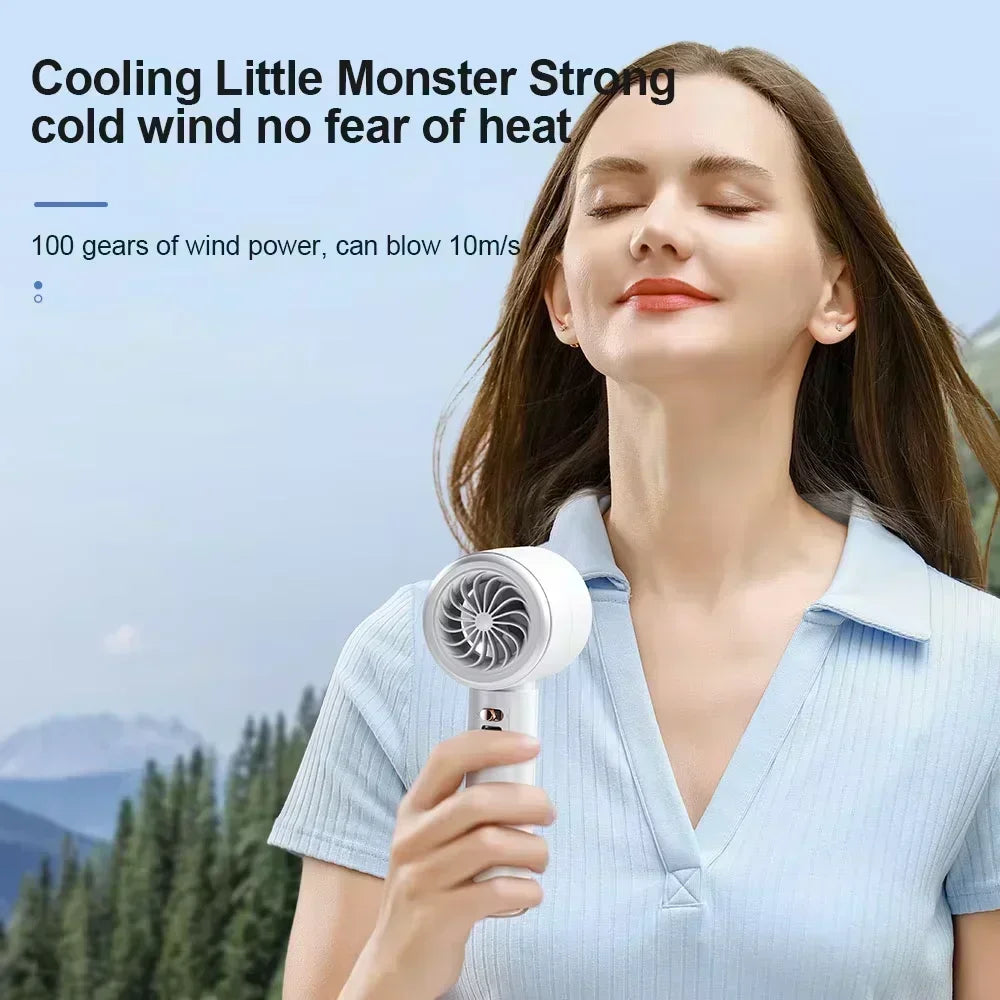 HOMEFISH Mini Handheld Fan USB Fast Charging Portable Air Calculating Fan Mute Highspeed Fan for Travel Outdoor Activities