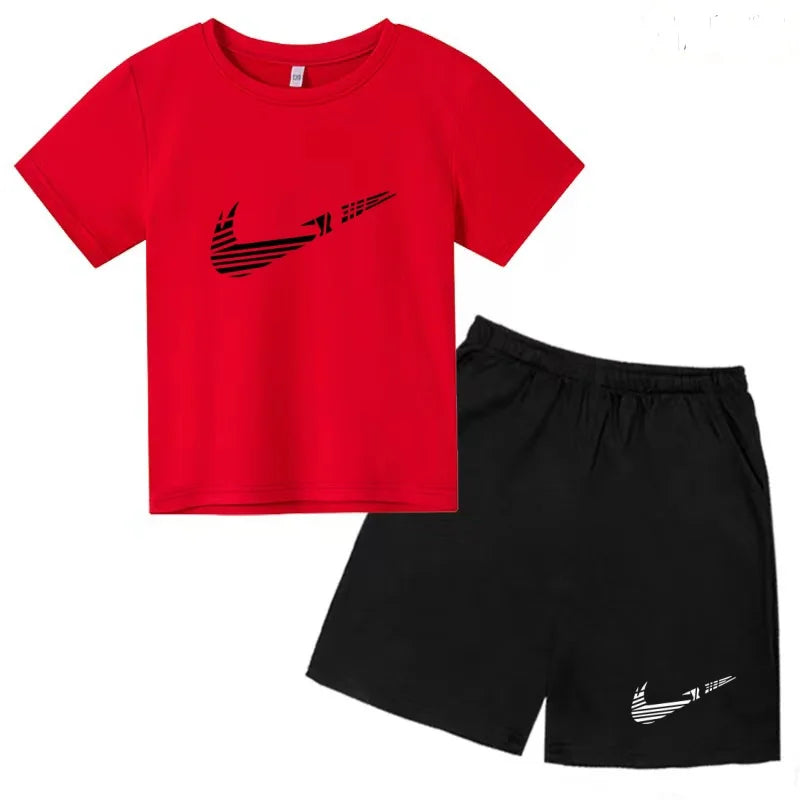 Vêtements pour enfants T-shirt Mode Manches courtes + Shorts Été Garçon Fille Tout-petit 3-12 ans Casual Sports Marque Jogging O-collar Set
