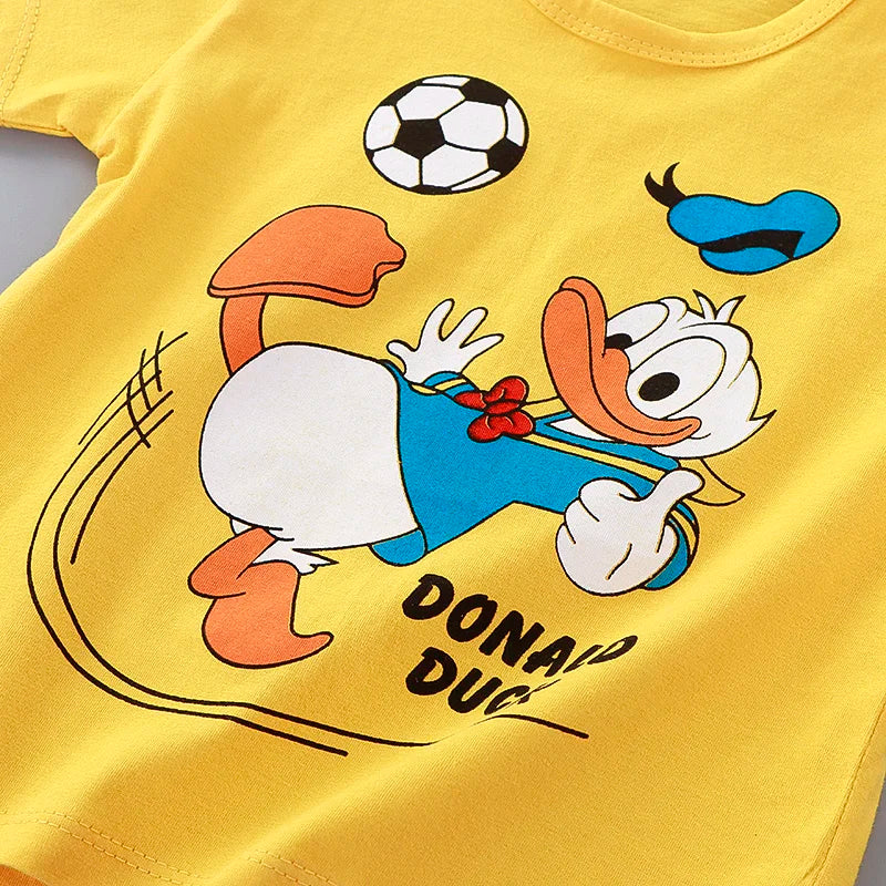 Été Donald Duck Cartoon 2 pièces survêtement garçons décontracté ensemble de vêtements pour enfants T-shirt et short enfants 1-4 ans